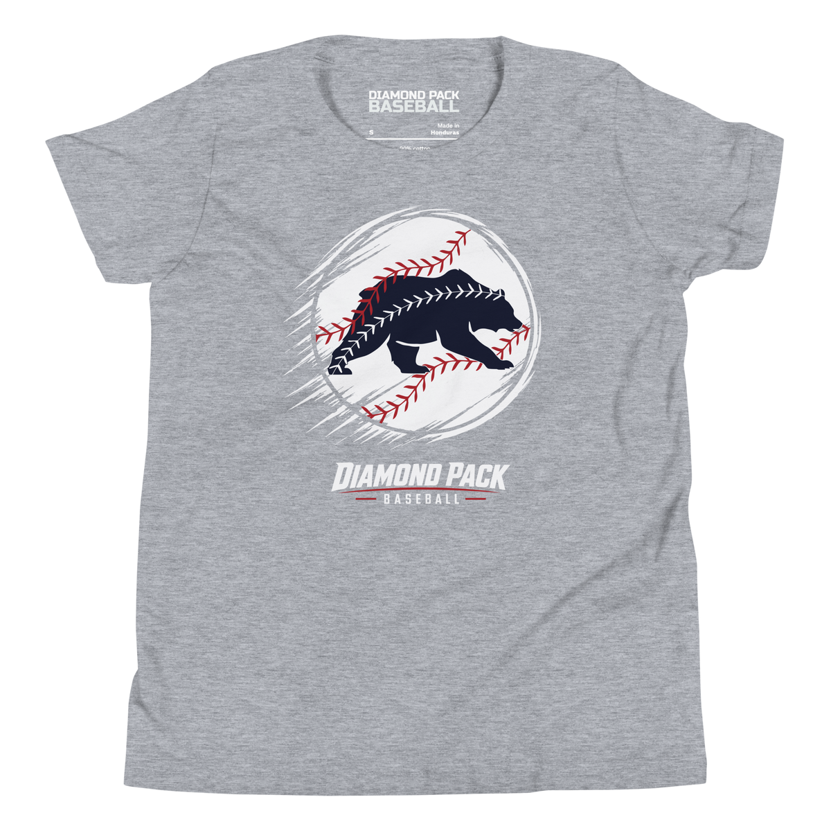 Bear Seams Wild Youth Tee - Athletic Heather - Front