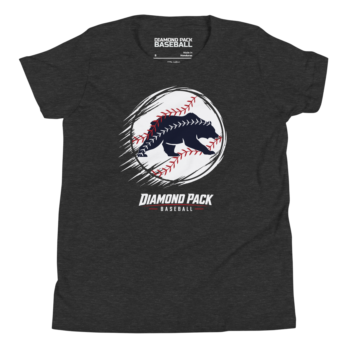 Bear Seams Wild Youth Tee - Dark Grey Heather - Front