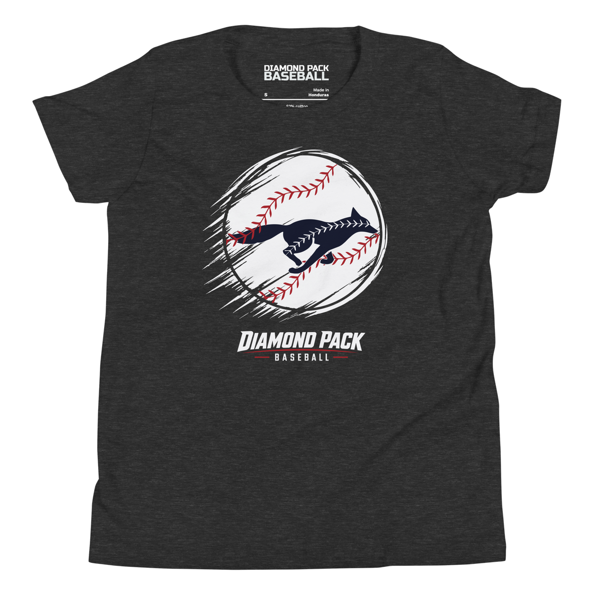 Fox Seams Wild Youth Tee - Dark Grey Heather - Front