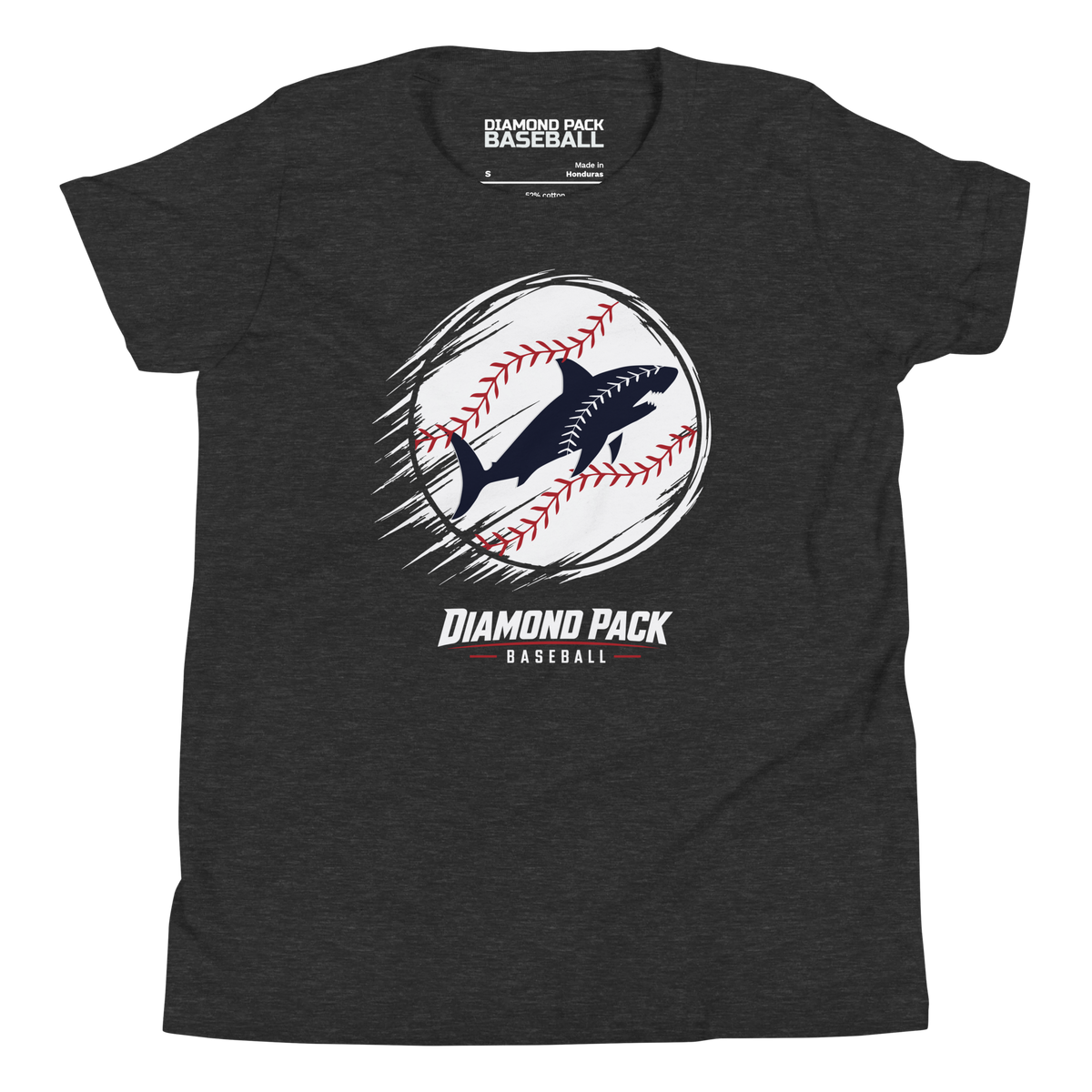 Shark Seams Wild Youth Tee - Dark Grey Heather - Front