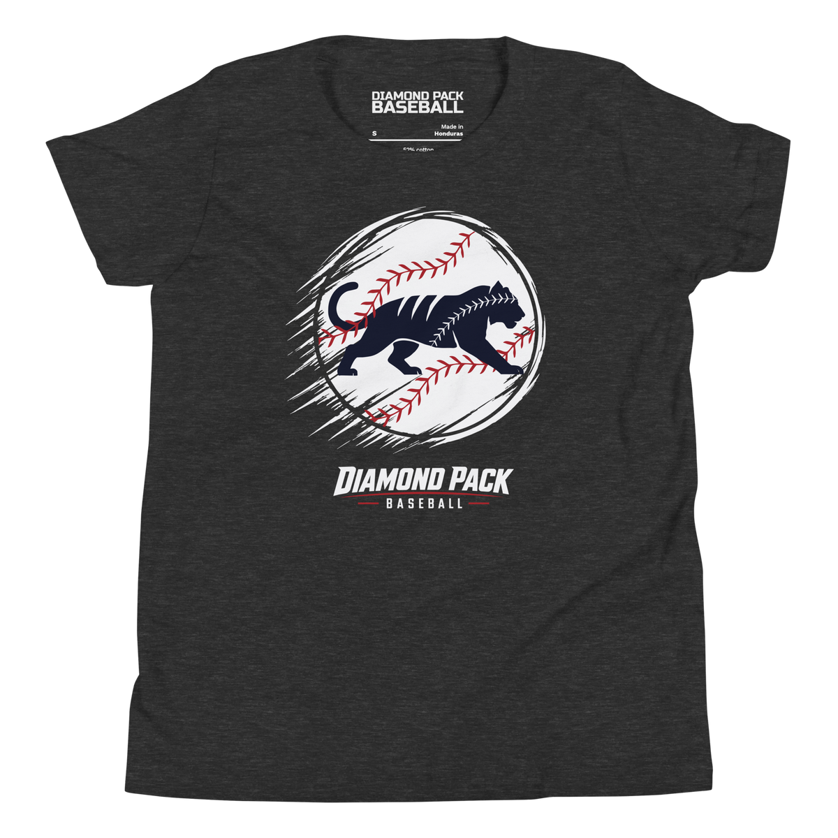 Tiger Seams Wild Youth Tee - Dark Grey Heather - Front