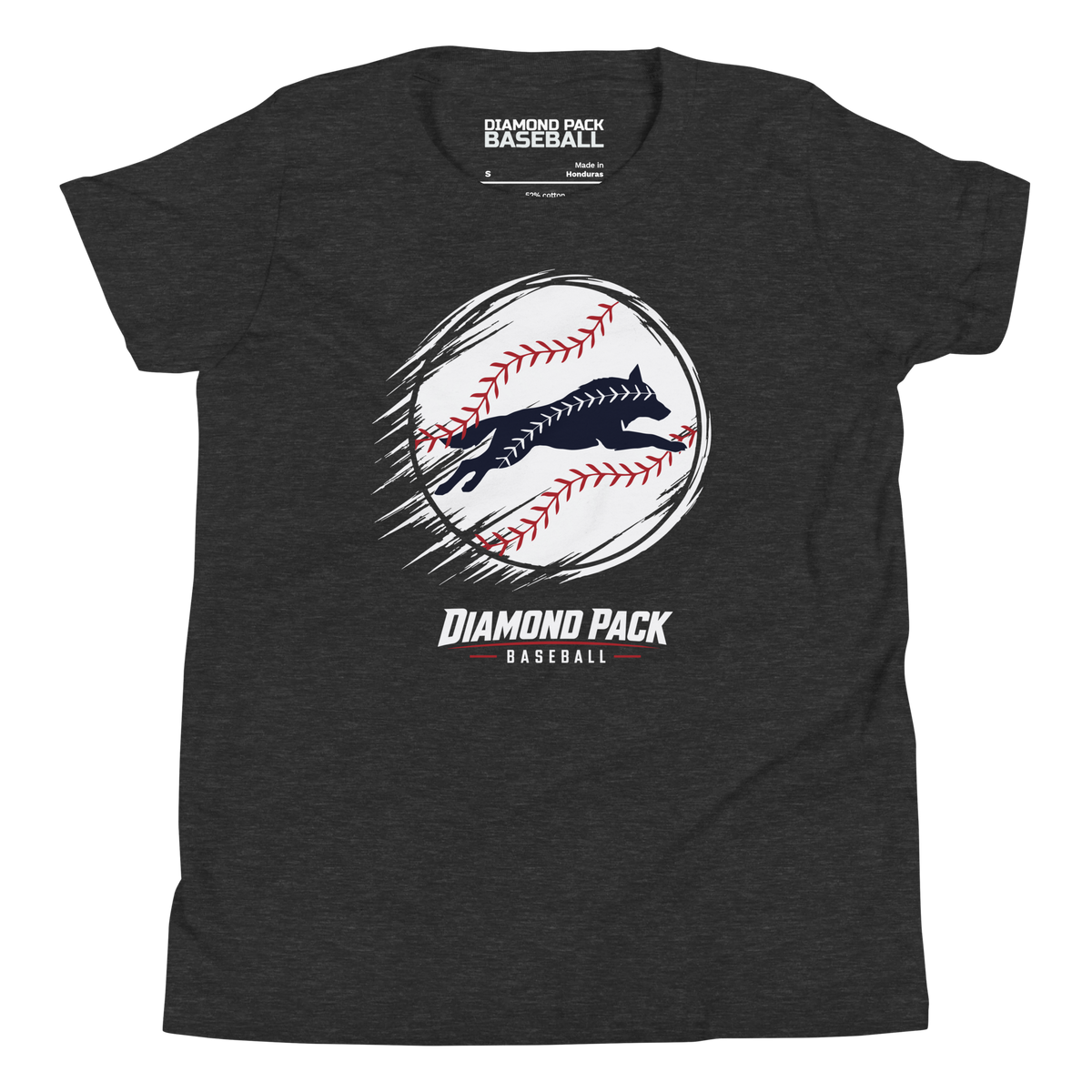 Wolf Seams Wild Youth Tee - Dark Grey Heather - Front